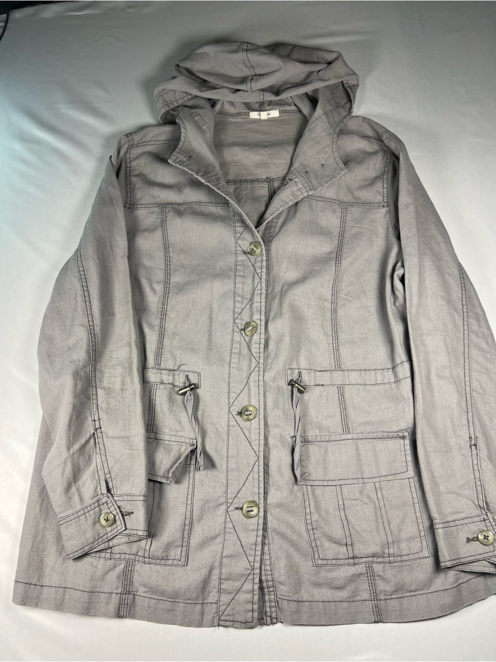 Maurices Gray Hooded Utility Jacket
